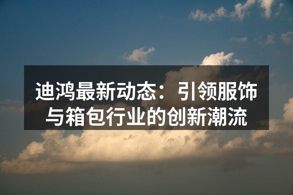 迪鸿最新动态：引领服饰与箱包行业的创新潮