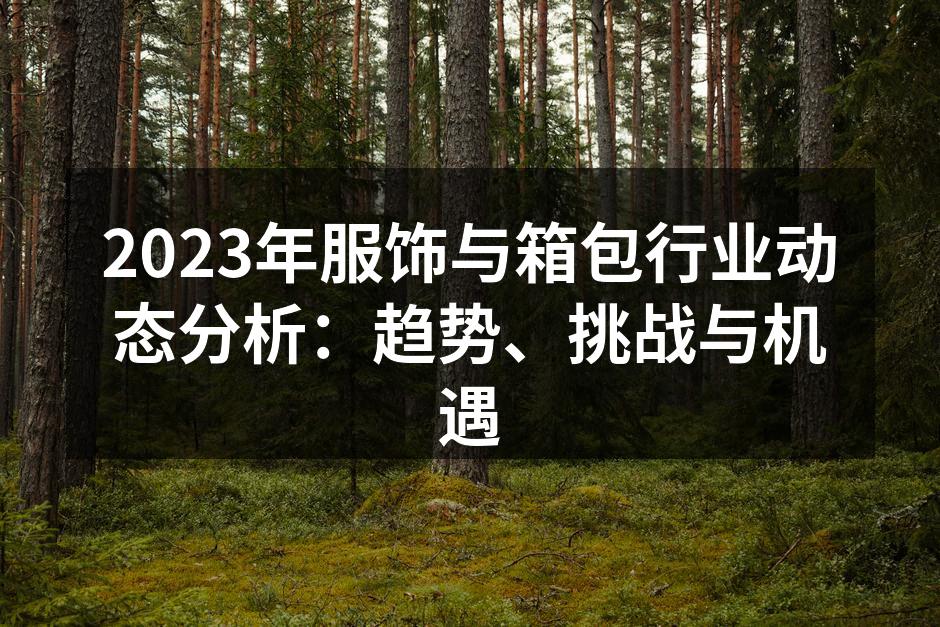2023年服饰与箱包行业动态分析：趋势、